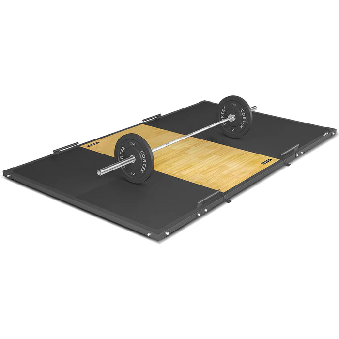 CORTEX Weightlifting Framed Platform+ Olympic V2 Weight Plates & Barbell Package - FitnessProducts Plus