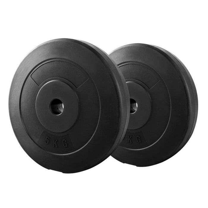 2 x 5KG Barbell Weight Plates Standard Home Gym Press Fitness Exercise Rubber - FitnessProducts Plus