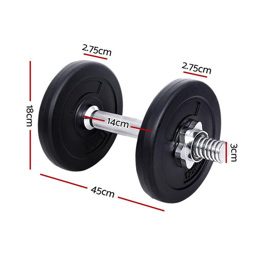 10KG Dumbbells Dumbbell Set Weight Training Plates Home Gym Fitness Exercise - FitnessProducts Plus