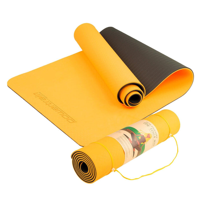 Powertrain Eco-Friendly TPE Pilates Exercise Yoga Mat 8mm - Orange - FitnessProducts Plus