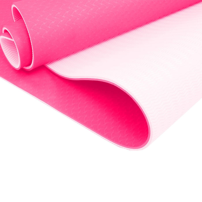 Powertrain Eco-Friendly TPE Pilates Exercise Yoga Mat 8mm - Pink - FitnessProducts Plus