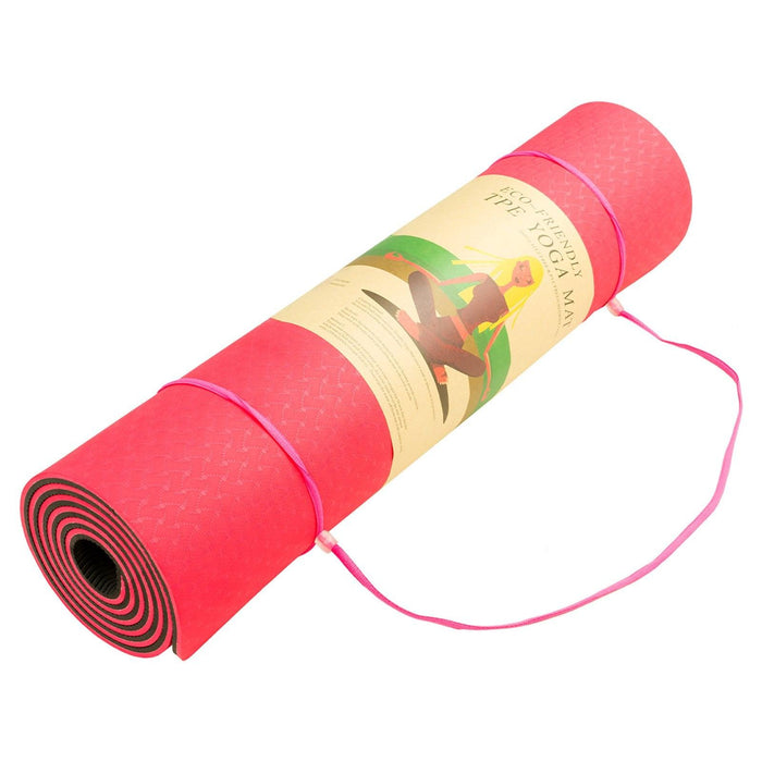 Powertrain Eco-Friendly TPE Pilates Exercise Yoga Mat 8mm - Red - FitnessProducts Plus