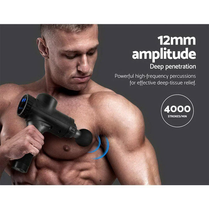 Massage Gun Electric Massager Vibration 6 Heads Muscle Therapy Percussion Tissue - FitnessProducts Plus