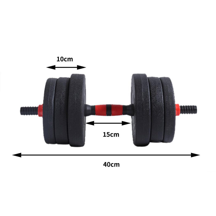 Dumbbells Barbell Weight Set 20KG Adjustable Rubber Home GYM Exercise Fitness - FitnessProducts Plus