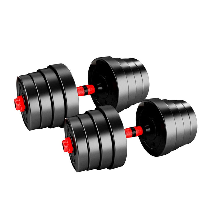 Dumbbells Barbell Weight Set 30KG Adjustable Rubber Home GYM Exercise Fitness