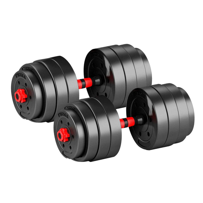 Dumbbells Barbell Weight Set 40KG Adjustable Rubber Home GYM Exercise Fitness