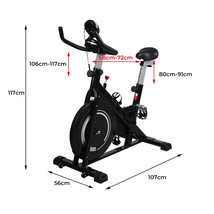Spin Bike Fitness Exercise Bike Flywheel Commercial Home Gym Workout LCD Display - FitnessProducts Plus