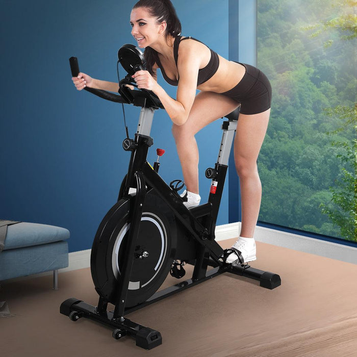 Spin Bike Fitness Exercise Bike Flywheel Commercial Home Gym Workout LCD Display - FitnessProducts Plus