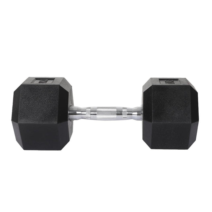 Centra Rubber Hex Dumbbell 17.5kg Home Gym Exercise Weight Fitness Training - FitnessProducts Plus