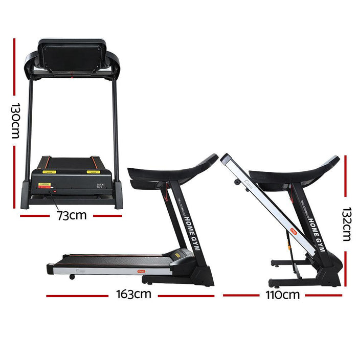Everfit Electric Treadmill 45cm Incline Running Home Gym Fitness Machine Black - FitnessProducts Plus