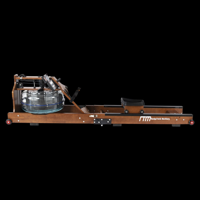 Water Rowing Machine Resistance Foldable Wood Premium Fitness Equipment
