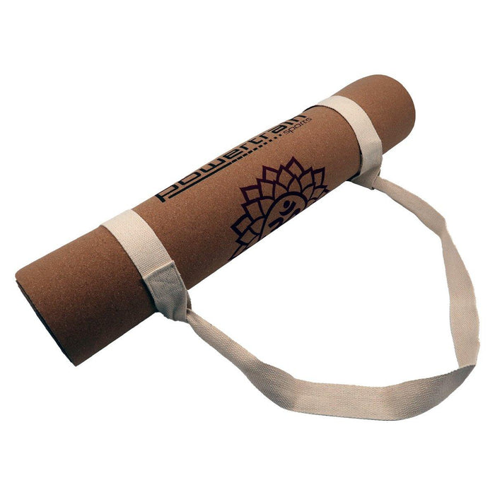 Powertrain Cork Yoga Mat with Carry Straps Home Gym Pilates - Chakras - FitnessProducts Plus