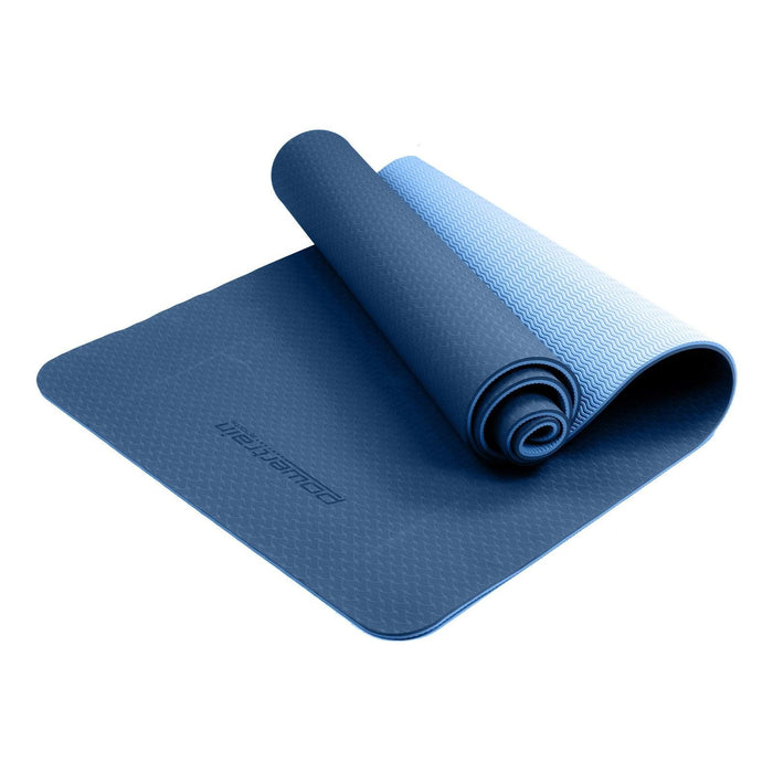 Powertrain Eco-Friendly TPE Pilates Exercise Yoga Mat 8mm - Dark Blue - FitnessProducts Plus