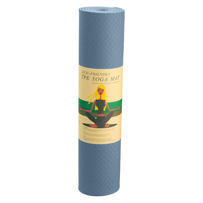Powertrain Eco-Friendly TPE Yoga Pilates Exercise Mat 6mm - Sky Blue - FitnessProducts Plus